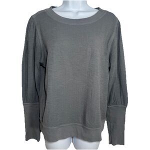 Apiece Apart Olimpio Sweatshirt Puff Sleeve Grey Organic Cotton Women Medium USA